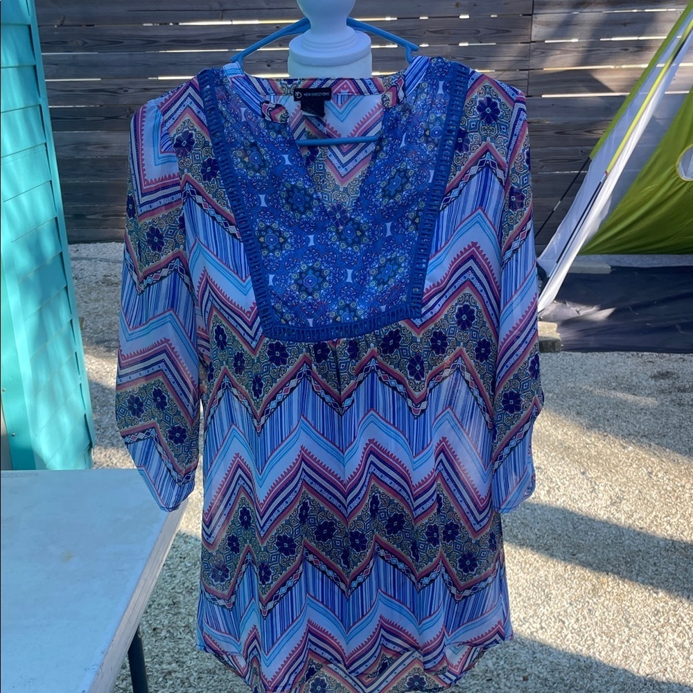 New Directions Multicolor Patterned Top